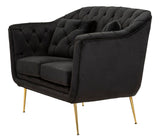 DIVANETTO BUDAPEST NERO C/CUSCINI CM 130X83X91