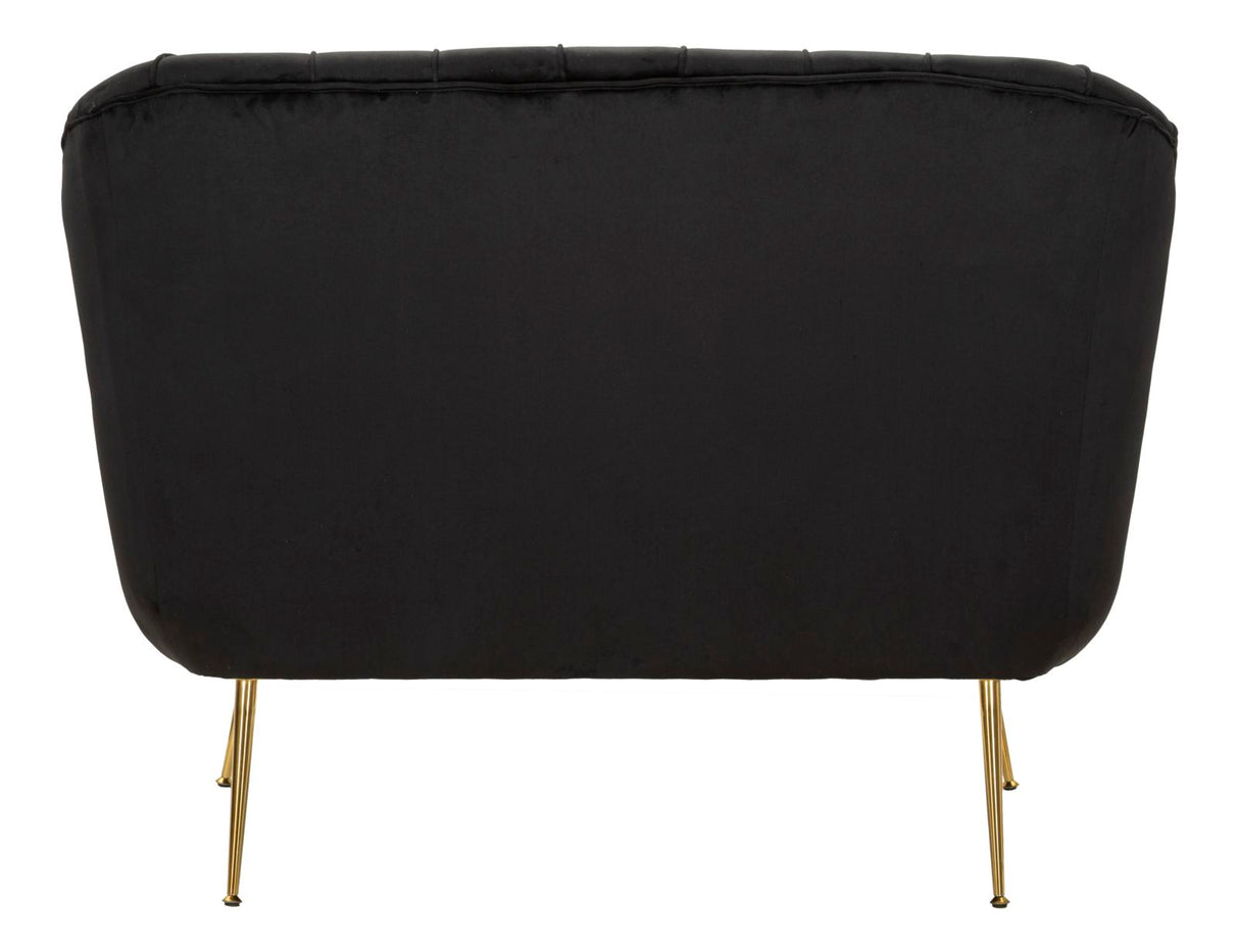 DIVANETTO BUDAPEST NERO C/CUSCINI CM 130X83X91