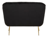 DIVANETTO BUDAPEST NERO C/CUSCINI CM 130X83X91