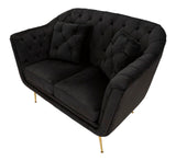 DIVANETTO BUDAPEST NERO C/CUSCINI CM 130X83X91