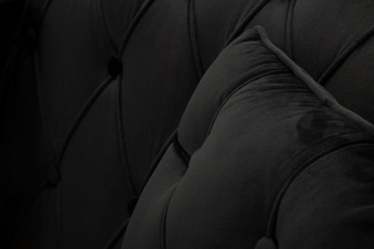 DIVANETTO BUDAPEST NERO C/CUSCINI CM 130X83X91