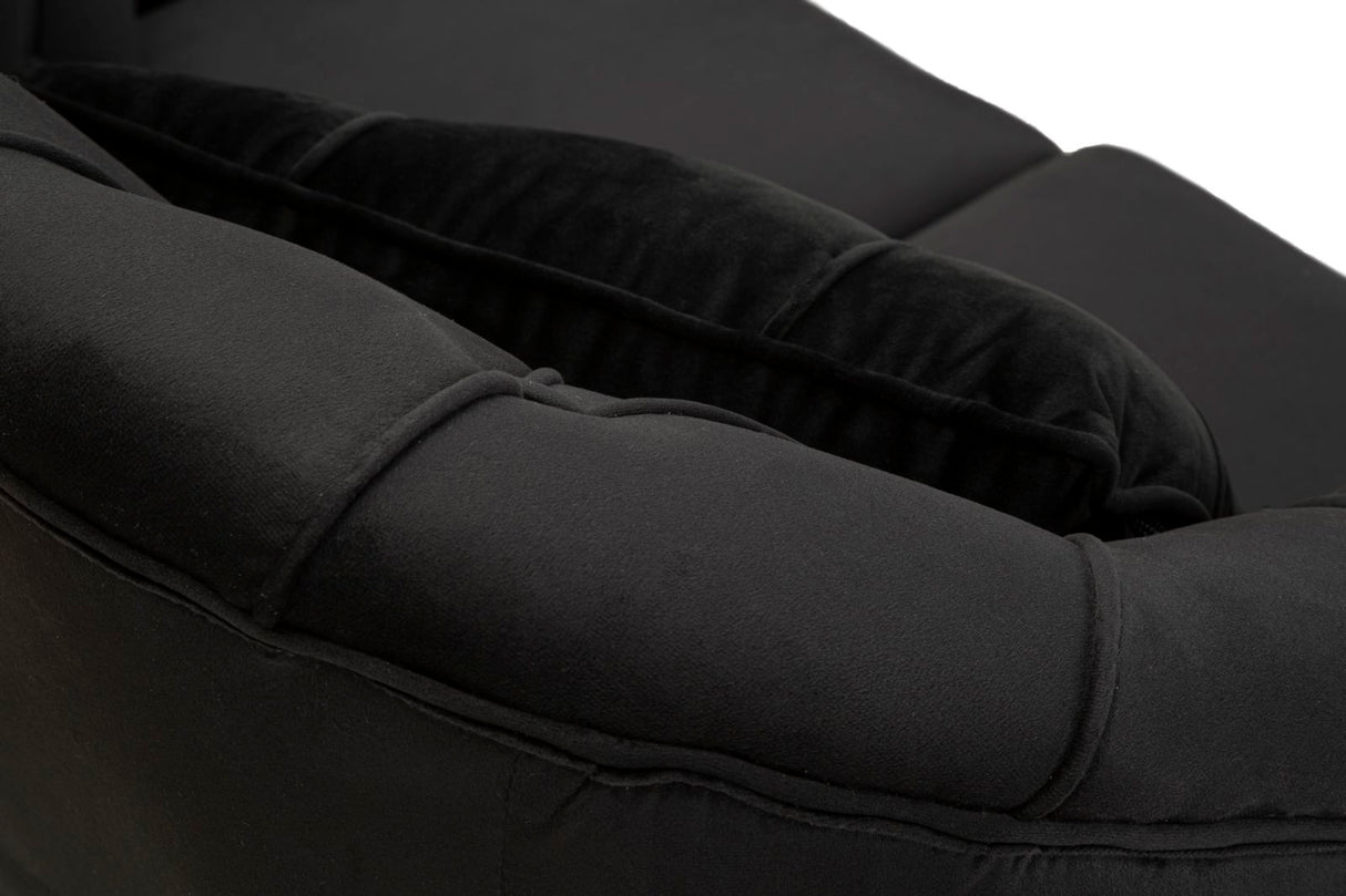 DIVANETTO BUDAPEST NERO C/CUSCINI CM 130X83X91