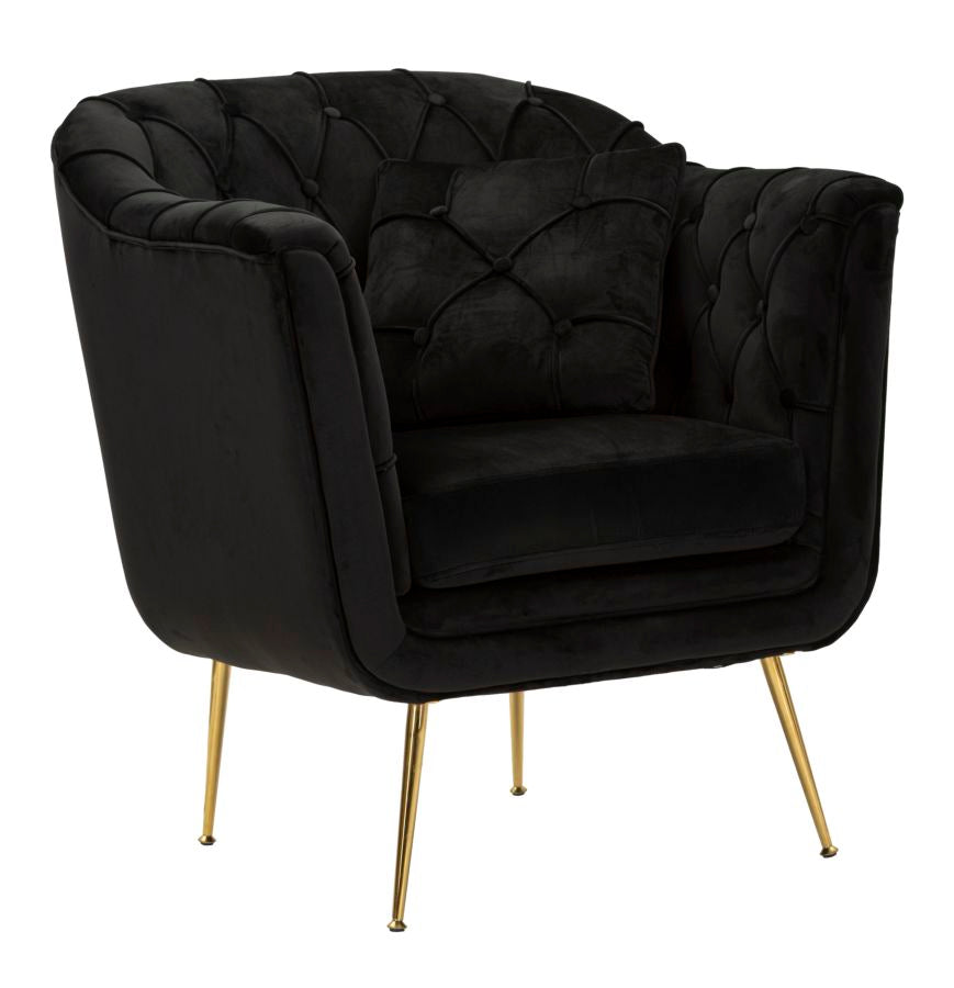 POLTRONA BUDAPEST NERA C/CUSCINO CM 88X83X91