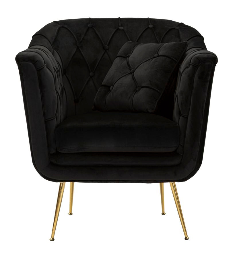 POLTRONA BUDAPEST NERA C/CUSCINO CM 88X83X91