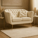 DIVANETTO BUDAPEST CREMA C/CUSCINI CM 130X83X91