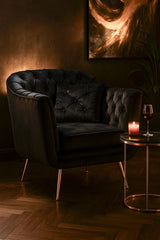 POLTRONA BUDAPEST NERA C/CUSCINO CM 88X83X91