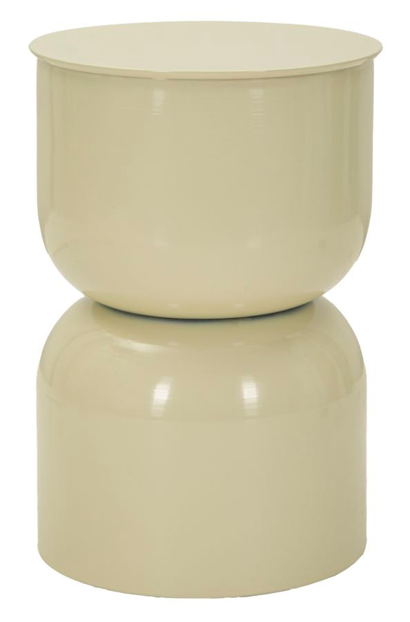 TAVOLINETTO IN METALLO OYI CREMA CM Ø 31X46