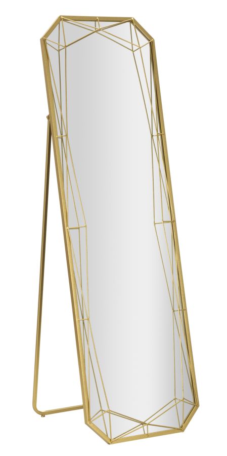 SPECCHIO DA TERRA GOLD CM 46X2-57X153 (MISURA SPECCHIO CM 43X150)