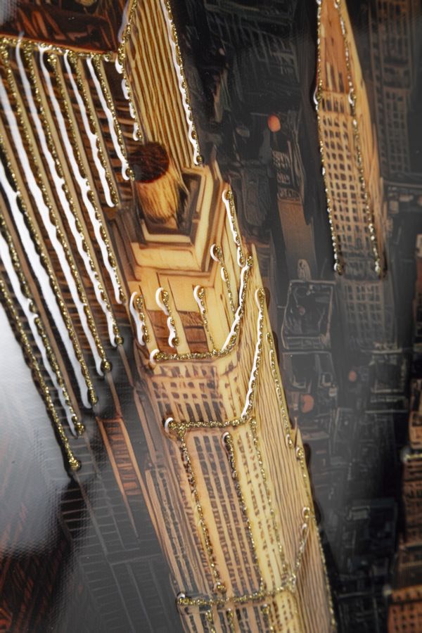 STAMPA SU TELA LACCATA NEW YORK C/CORNICE -A- FERRETTI