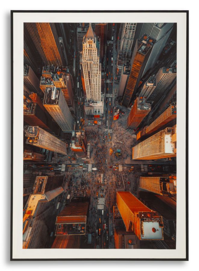 STAMPA SU TELA LACCATA NEW YORK  C/CORNICE -B- CM 72X4X102