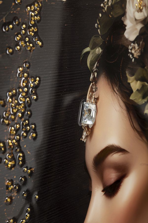 STAMPA DIPINTA SU TELA LACCATA PERSIAN C/CORNICE -B- FERRETTI