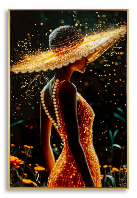 STAMPA DECORATA SU TELA LACCATA C/CORNICE ILLUMY -A- CM 62X3