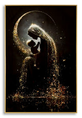 STAMPA DECORATA SU TELA LACCATA C/CORNICE MATERNITY -A- CM 60X3