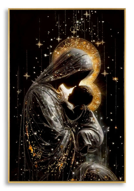 STAMPA DECORATA SU TELA LACCATA C/CORNICE MATERNITY -B- CM 60X3