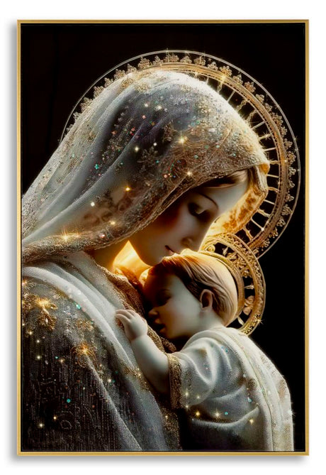 STAMPA DECORATA SU TELA LACCATA C/CORNICE MATERNITY -C- CM 60X3