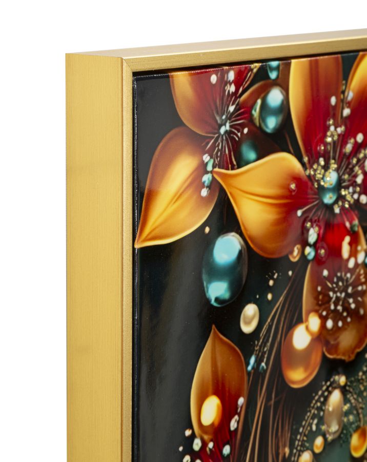 STAMPA DECORATA SU TELA LACCATA C/CORNICE BUTTERLY -A- FERRETTI