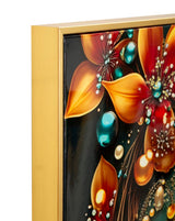 STAMPA DECORATA SU TELA LACCATA C/CORNICE BUTTERLY -A- FERRETTI