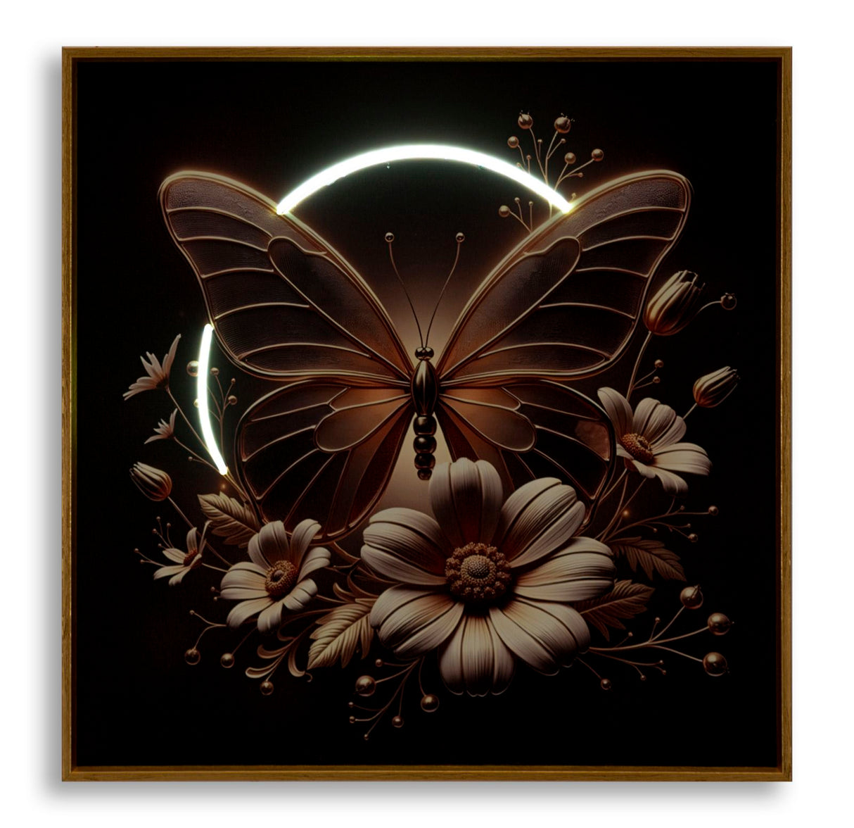 STAMPA C/LED SU TELA LACCATA C/CORNICE BUTTERFLY - FERRETTI