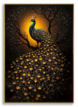 STAMPA DECORATA SU TELA LACCATA C/CORNICE 
PEACOCK CM 70X4
X100