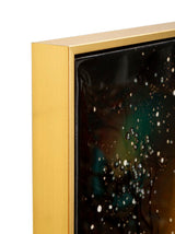 STAMPA DECORATA SU TELA LACCATA C/CORNICE PEACOCK - FERRETTI