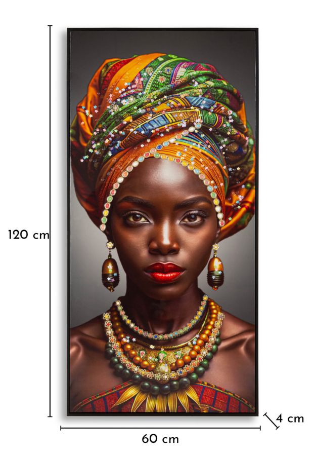 STAMPA DECORATA SU TELA LACCATA C/CORNICE MAYA CM 60X4X120 - FERRETTI