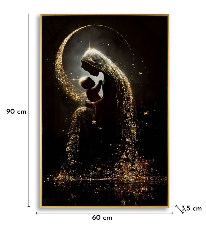 STAMPA DECORATA SU TELA LACCATA C/CORNICE MATERNITY -A- FERRETTI