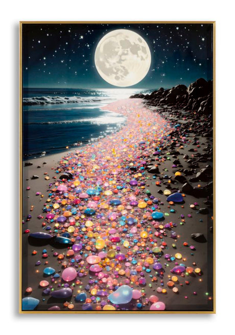 STAMPA DECORATA SU TELA LACCATA C/CORNICE COLORS -A- CM 60X3