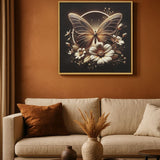 STAMPA C/LED SU TELA LACCATA C/CORNICE BUTTERFLY - FERRETTI