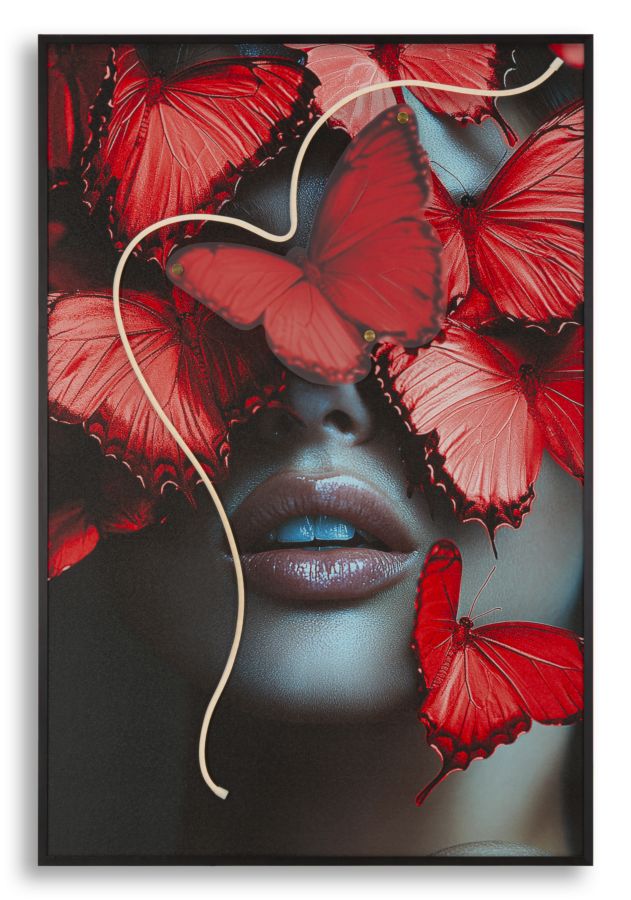 STAMPA C/LED SU TELA BUTTERFLIES CM 60X3