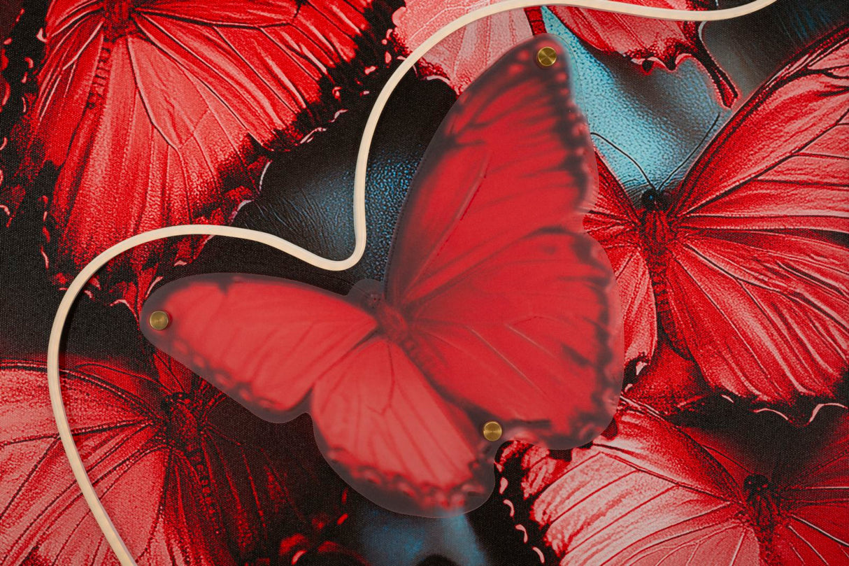 STAMPA C/LED SU TELA BUTTERFLIES (APPLICAZIONE 3D ACRILICO) - FERRETTI