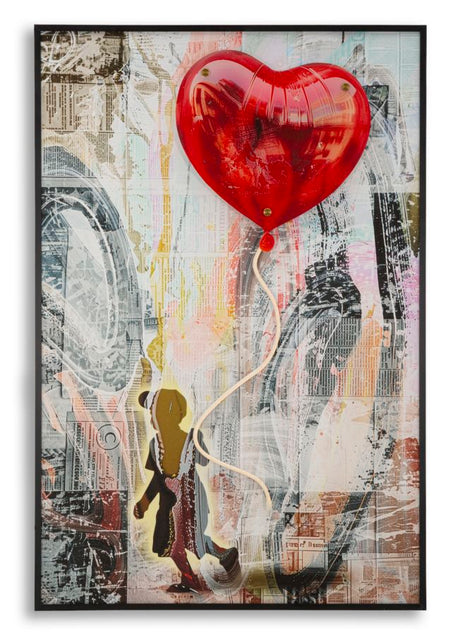 STAMPA C/LED SU TELA HEART CM 60X3