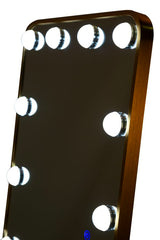 SPECCHIO DA TERRA LED HOLLYWOOD RETT. (LUCE CON 3 TEMPERATURE DI COLORE) - FERRETTI