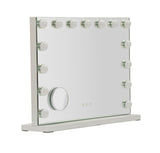 SPECCHIO DA TAVOLO HOLLYWOOD CM 55X14X43 (SPECCHIETTO ROTONDO CM Ø 9) (LUCE CON 3 TEMPERATURE DI COLORE)