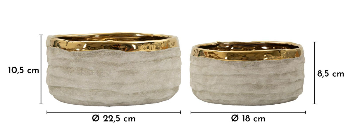 CACHEPOT LIMA BASSI COPPIA CM Ø 22,5X10,5-18X8,5 - FERRETTI