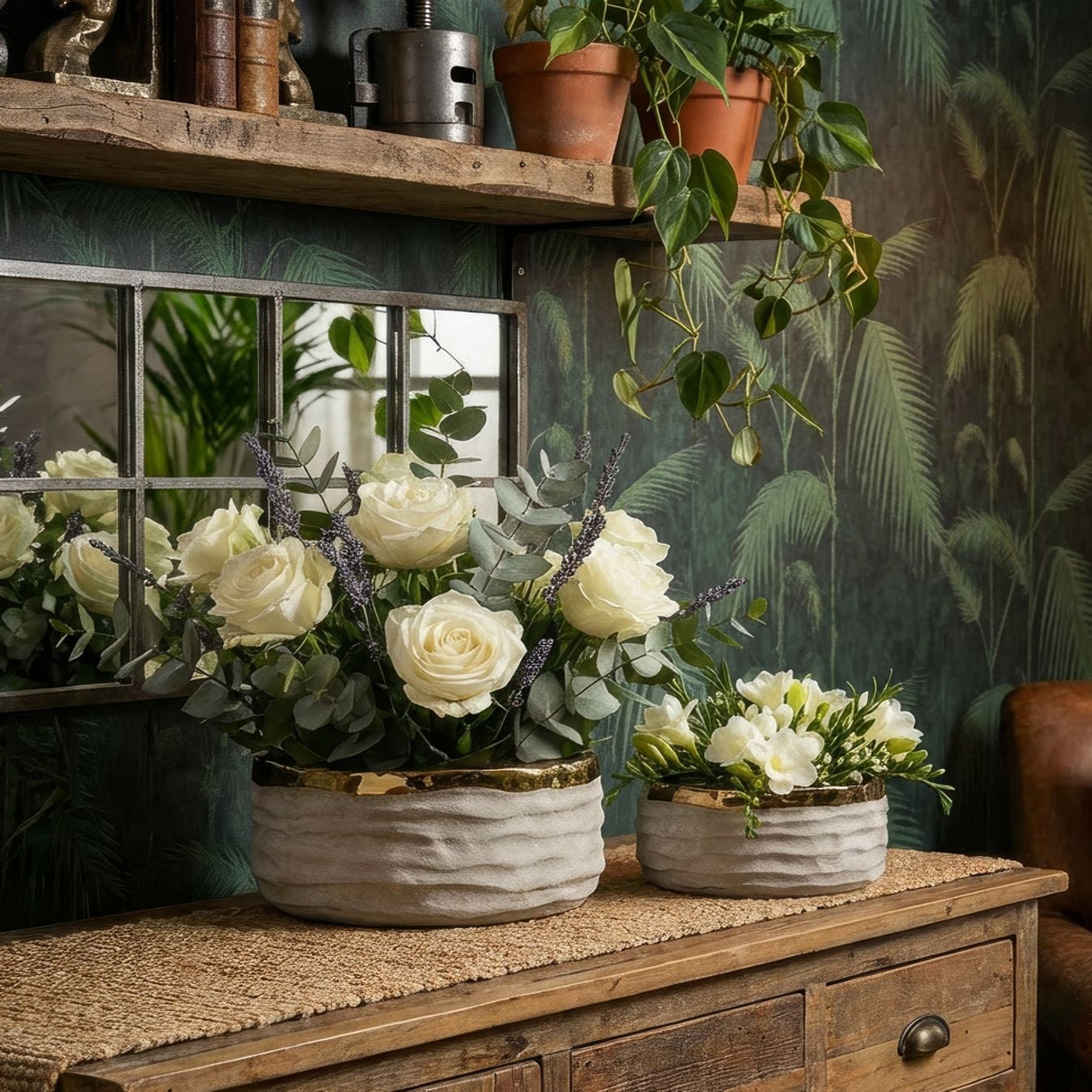 CACHEPOT LIMA BASSI COPPIA CM Ø 22,5X10,5-18X8,5 - FERRETTI