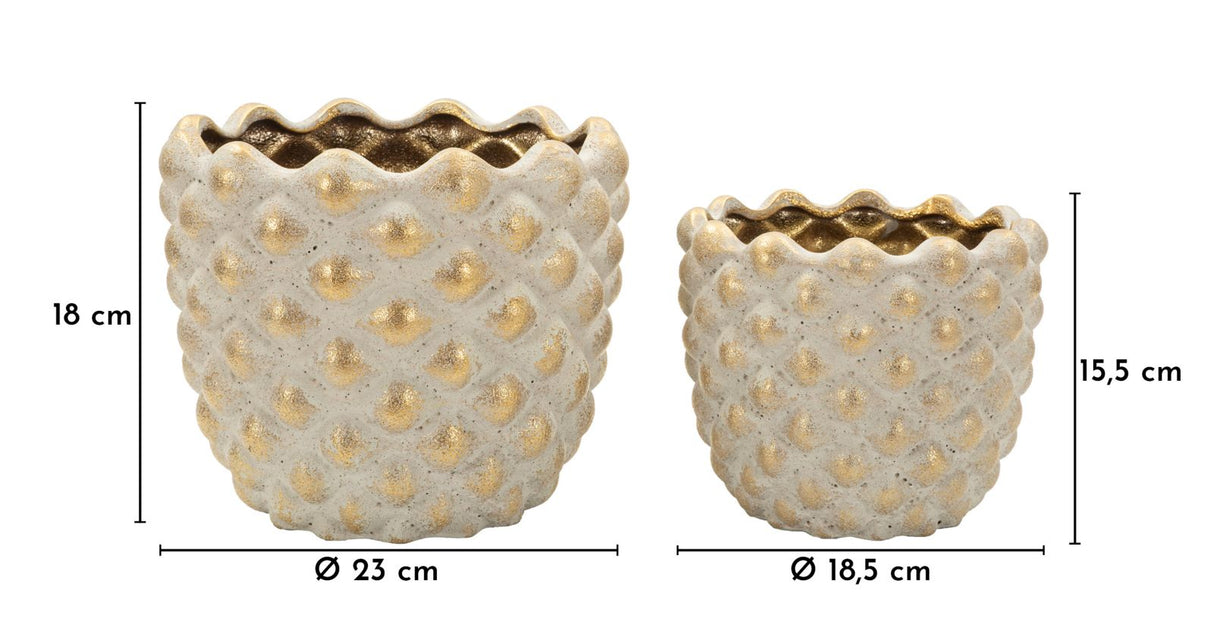 CACHEPOT PEPITAS COPPIA CM Ø 23X18-18,5X15,5 - FERRETTI