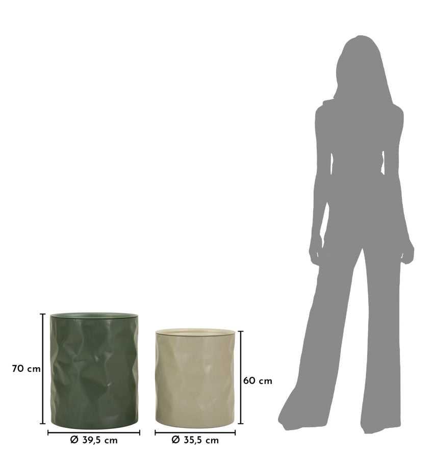 TAVOLINETTI NORIMBERGA COPPIA CM Ø 39,5X48-35,5X40 - FERRETTI