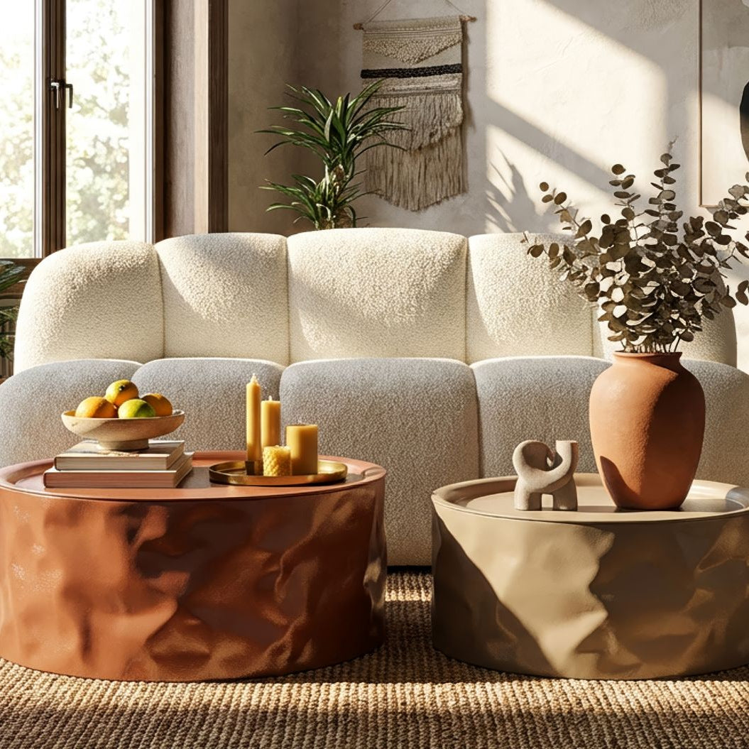 TAVOLINI DA CAFFE' NORIMBERGA COPPIA CM Ø 62X30-51X26 - FERRETTI