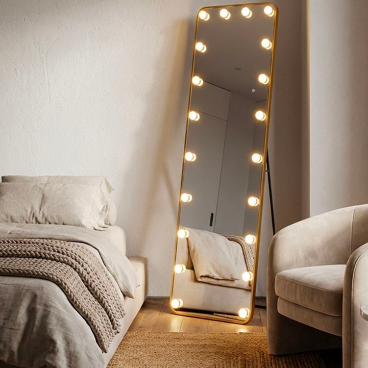 SPECCHIO DA TERRA LED HOLLYWOOD RETT. (LUCE CON 3 TEMPERATURE DI COLORE) - FERRETTI