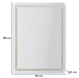 SPECCHIO DA MURO LED SIMPLE RETT. (LUCE CON 3 TEMPERATURE DI COLORE) - FERRETTI