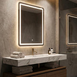 SPECCHIO DA MURO LED SIMPLE RETT. (LUCE CON 3 TEMPERATURE DI COLORE) - FERRETTI