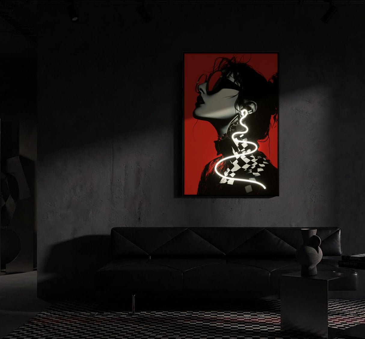 STAMPA C/LED SU TELA PSYCO -B- (APPLICAZIONE 3D ACRILICO) - FERRETTI