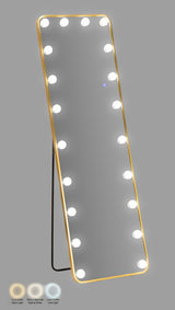 SPECCHIO DA TERRA LED HOLLYWOOD RETT. (LUCE CON 3 TEMPERATURE DI COLORE) - FERRETTI