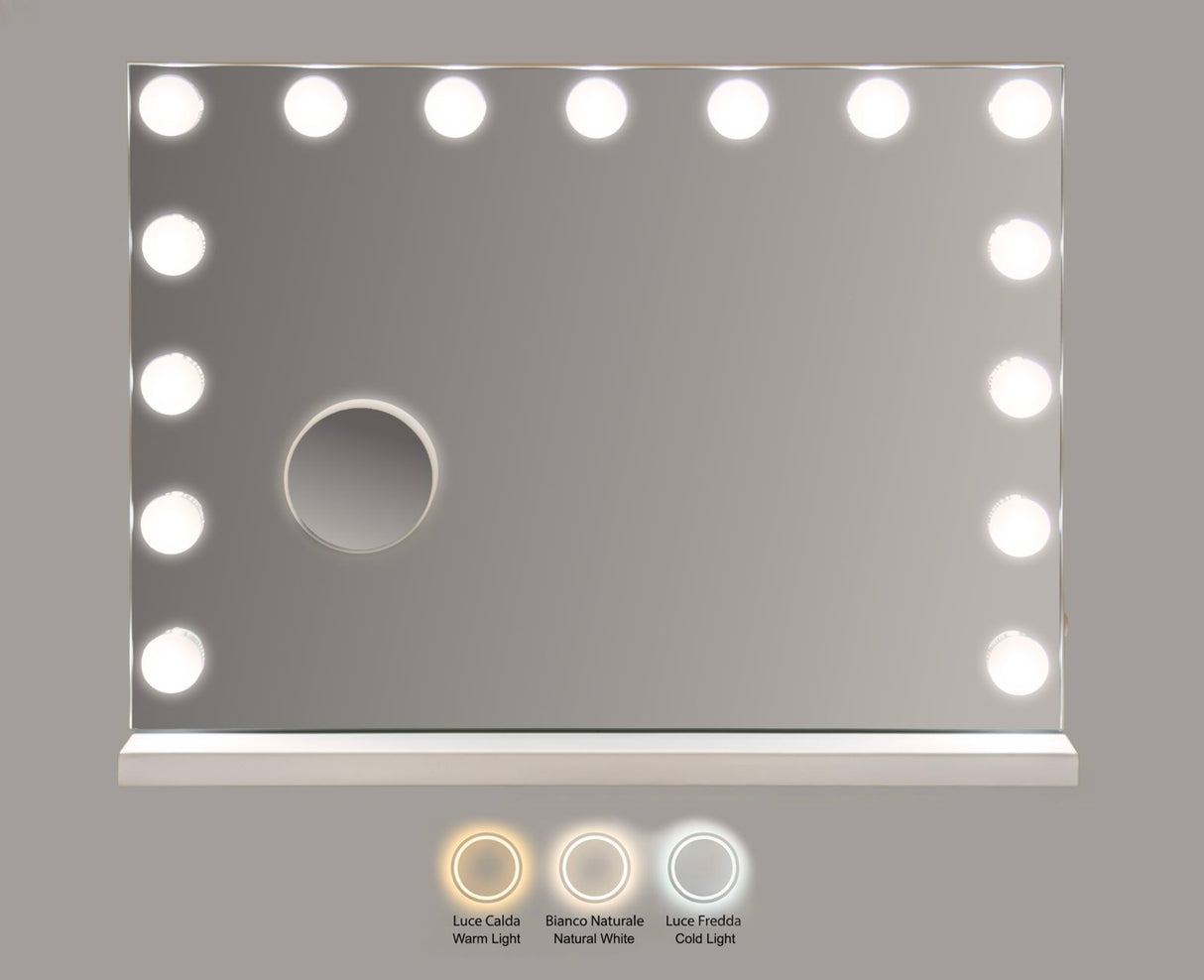 SPECCHIO DA TAVOLO HOLLYWOOD (LUCE CON 3 TEMPERATURE DI COLORE) - FERRETTI