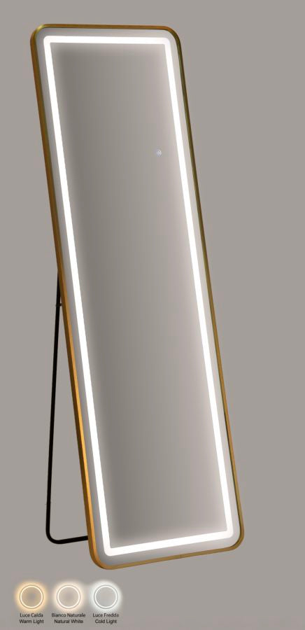SPECCHIO DA TERRA LED SIMPLE RETT. (LUCE CON 3 TEMPERATURE DI COLORE) - FERRETTI