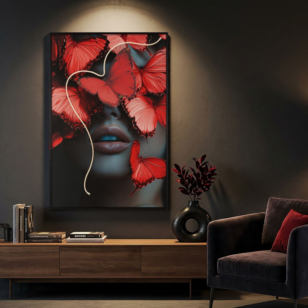 STAMPA C/LED SU TELA BUTTERFLIES (APPLICAZIONE 3D ACRILICO) - FERRETTI