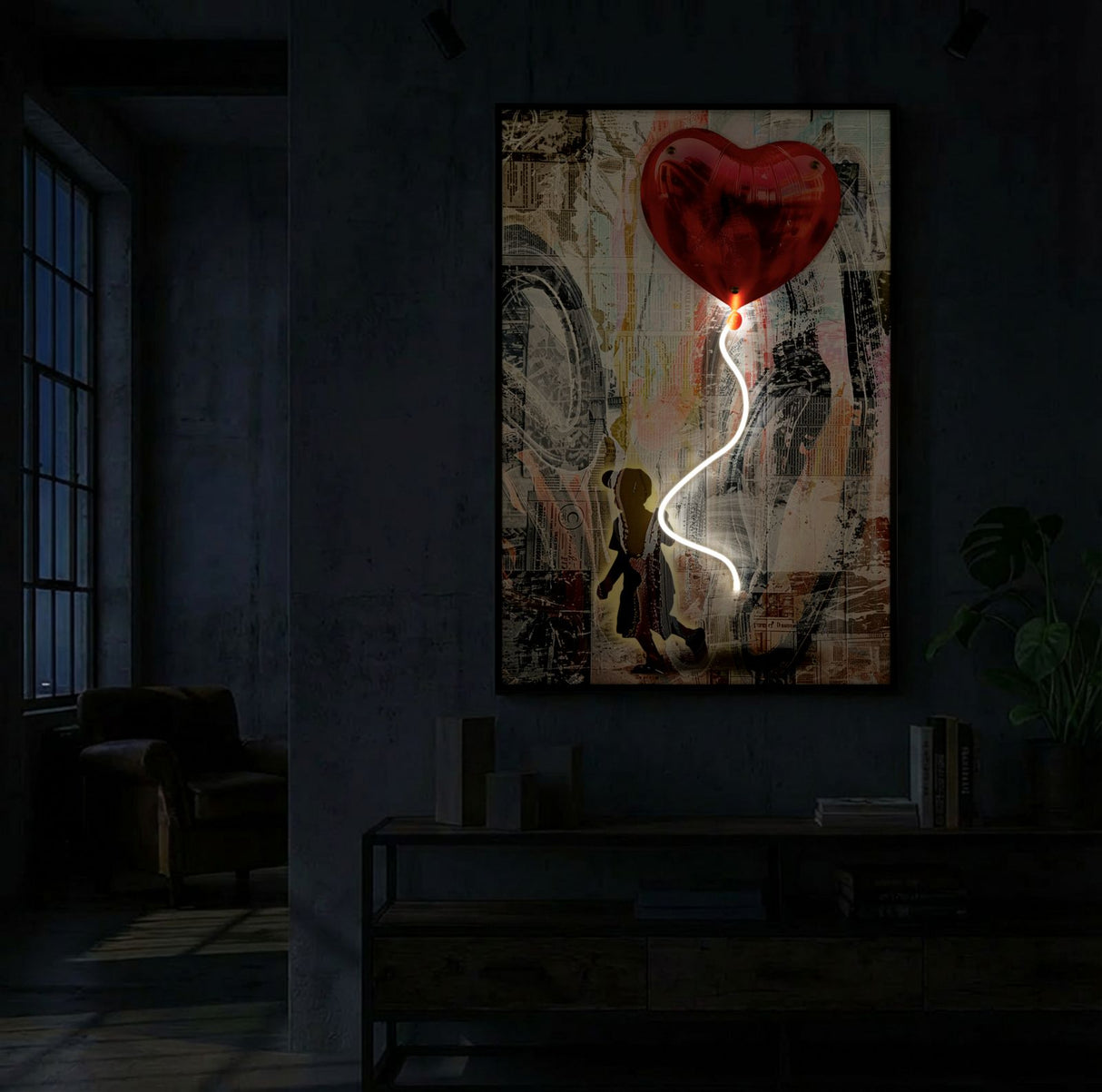 STAMPA C/LED SU TELA HEART (APPLICAZIONE 3D ACRILICO) - FERRETTI