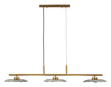 LAMPADARIO EMILY 3 LUCI VETRO GRIGIO CM 100X24X18
