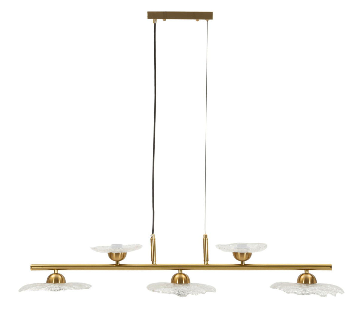 LAMPADARIO EMILY 5 LUCI VETRO TRASPARENTE CM 100X24X18
