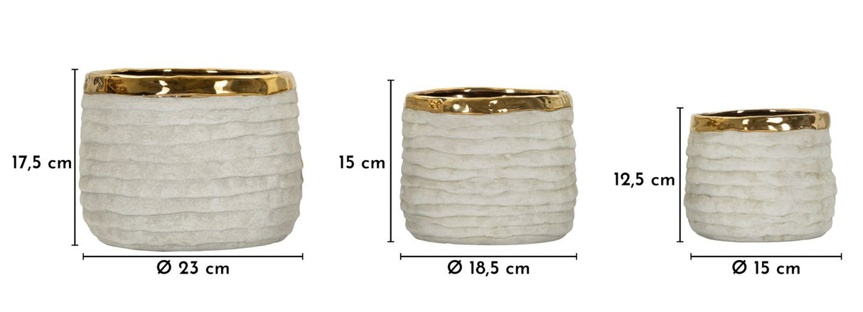 CACHEPOT LIMA ALTI TRIS CM Ø 23X17,5-18,5X15-15X12,5 - FERRETTI